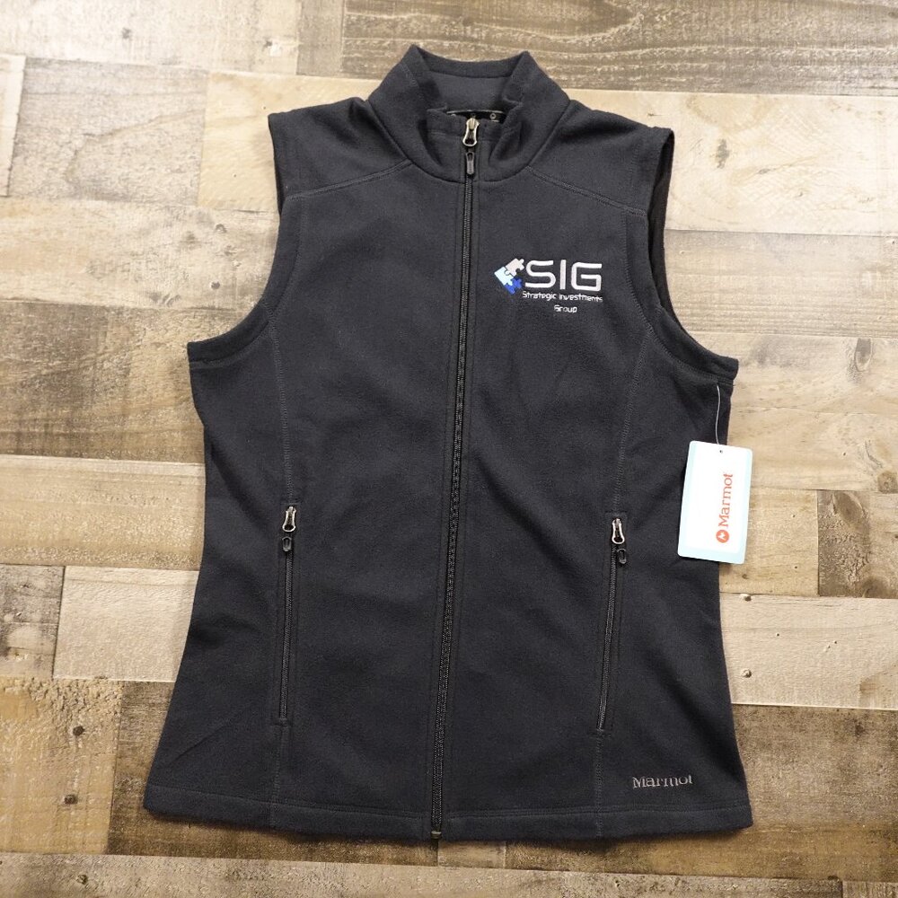 Marmot Rocklin Fleece Vest‎ Women’s Medium Black Full Zip Outdoor